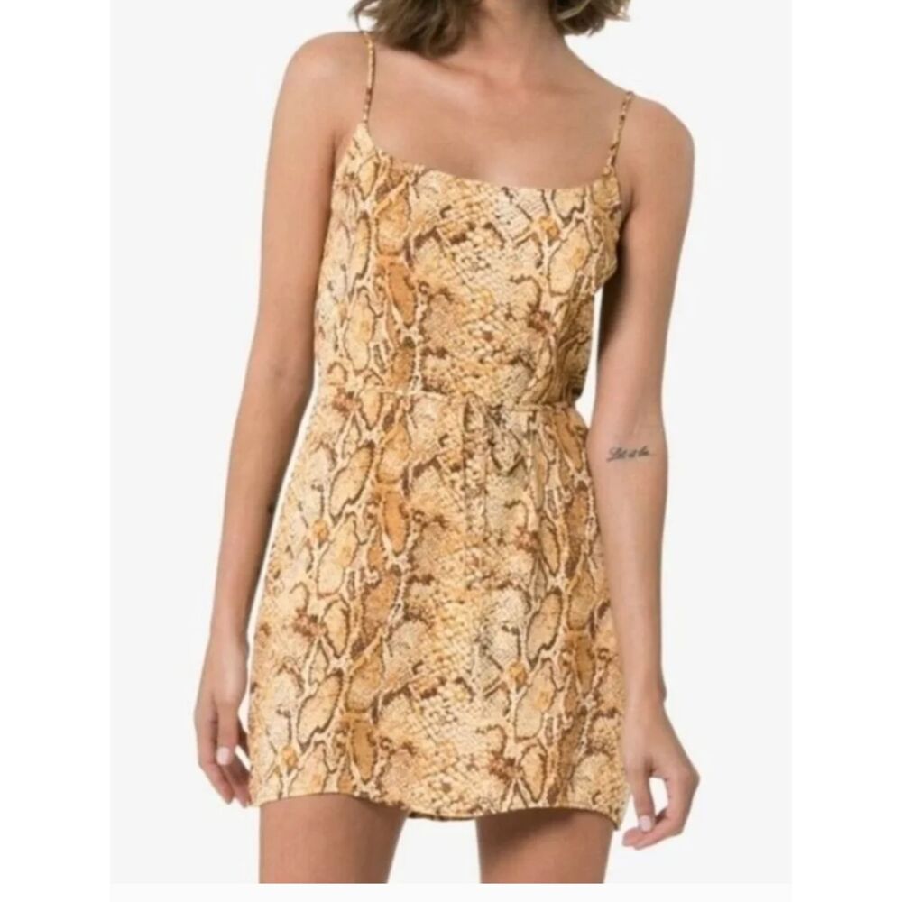 Reformation Vivette Snake Print Mini Dress